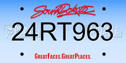 24RT963 South Dakota License Plate