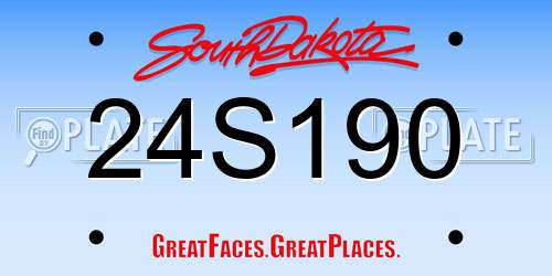 24S190 South Dakota License Plate