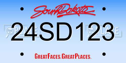24SD123 South Dakota License Plate