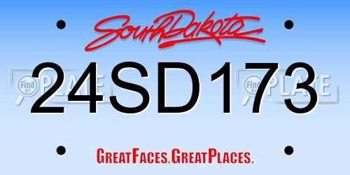 24SD173 South Dakota License Plate