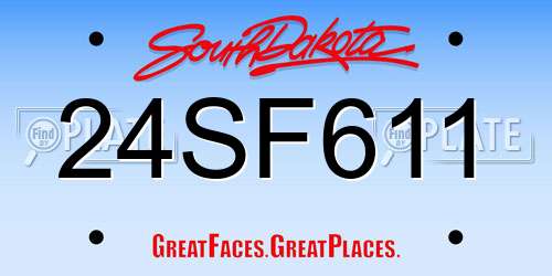 24SF611 South Dakota License Plate
