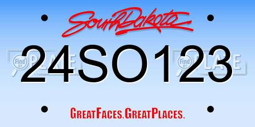 24SO123 South Dakota License Plate