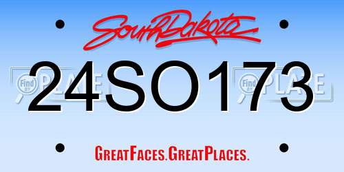 24SO173 South Dakota License Plate