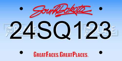 24SQ123 South Dakota License Plate