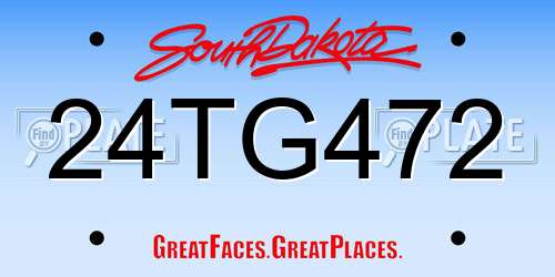 24TG472 South Dakota License Plate
