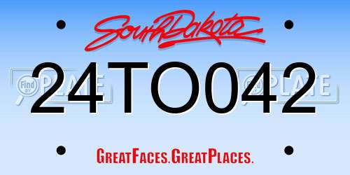 24TO042 South Dakota License Plate