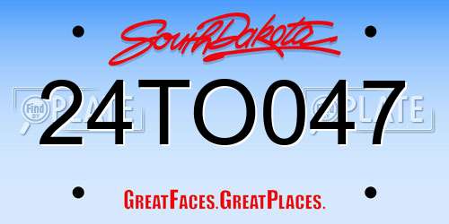 24TO047 South Dakota License Plate