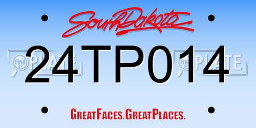 24TP014 South Dakota License Plate