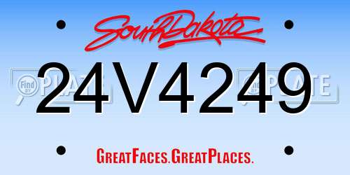 24V4249 South Dakota License Plate