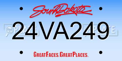 24VA249 South Dakota License Plate