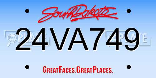 24VA749 South Dakota License Plate