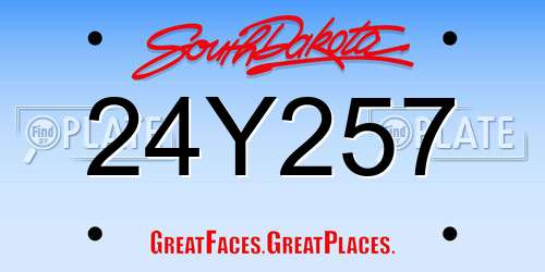 24Y257 South Dakota License Plate