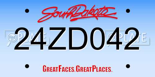 24ZD042 South Dakota License Plate