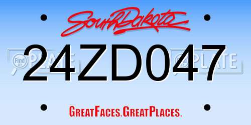 24ZD047 South Dakota License Plate