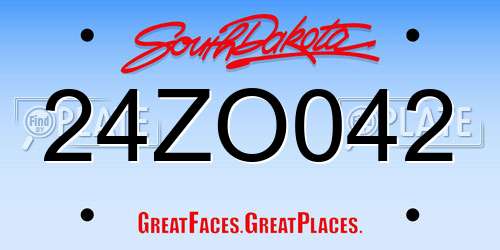 24ZO042 South Dakota License Plate