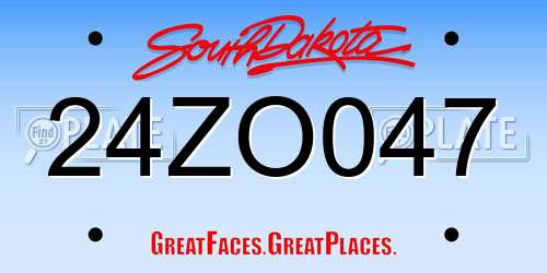 24ZO047 South Dakota License Plate