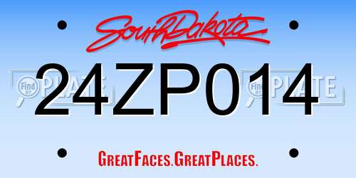 24ZP014 South Dakota License Plate
