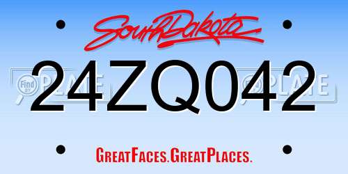 24ZQ042 South Dakota License Plate