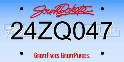 24ZQ047 South Dakota License Plate