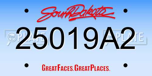 25019A2 South Dakota License Plate