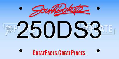 250DS3 South Dakota License Plate