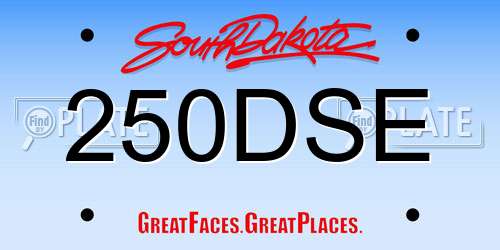 250DSE South Dakota License Plate