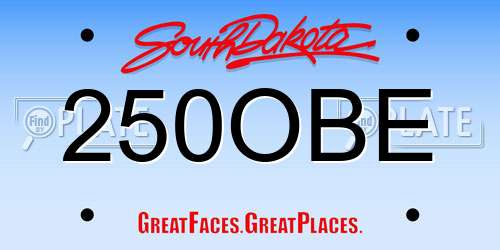 250OBE South Dakota License Plate