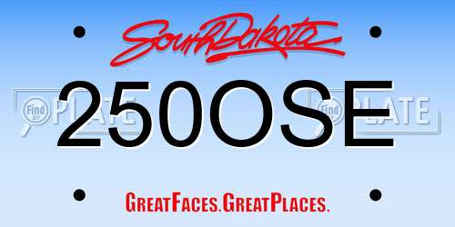 250OSE South Dakota License Plate