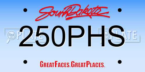 250PHS South Dakota License Plate