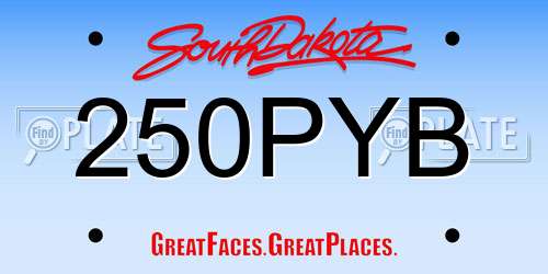 250PYB South Dakota License Plate