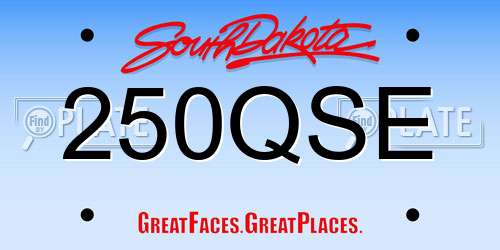 250QSE South Dakota License Plate