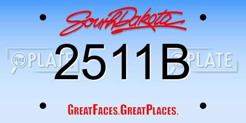 2511B South Dakota License Plate