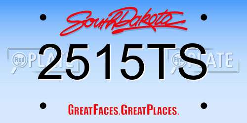 2515TS South Dakota License Plate