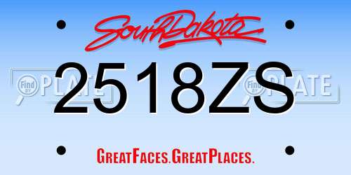 2518ZS South Dakota License Plate