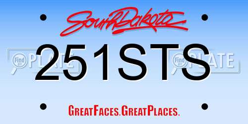 251STS South Dakota License Plate