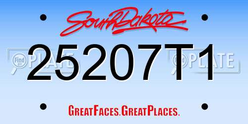25207T1 South Dakota License Plate