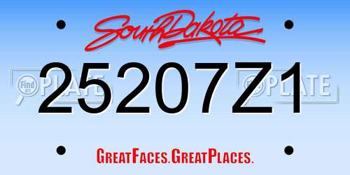 25207Z1 South Dakota License Plate