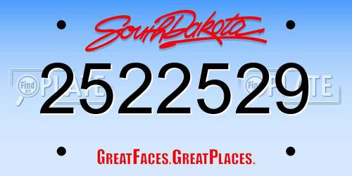 2522529 South Dakota License Plate