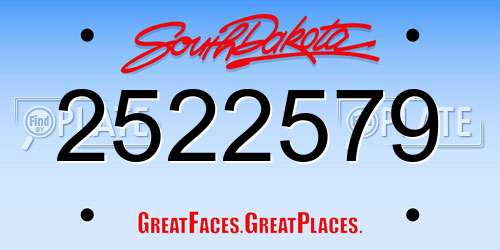 2522579 South Dakota License Plate