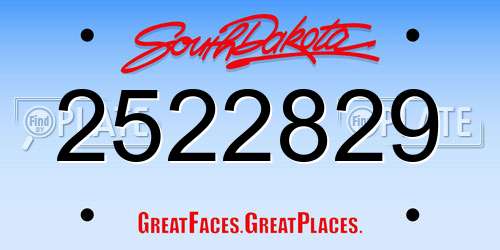 2522829 South Dakota License Plate