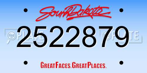 2522879 South Dakota License Plate