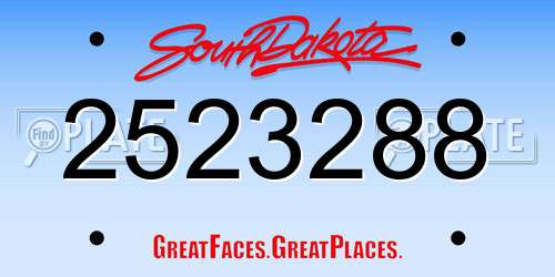 2523288 South Dakota License Plate
