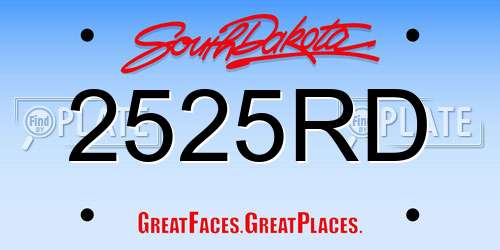 2525RD South Dakota License Plate