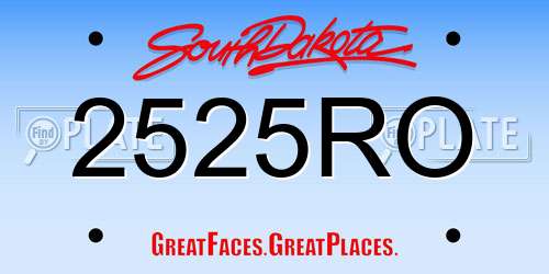 2525RO South Dakota License Plate