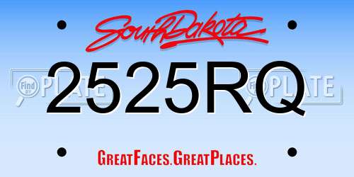 2525RQ South Dakota License Plate