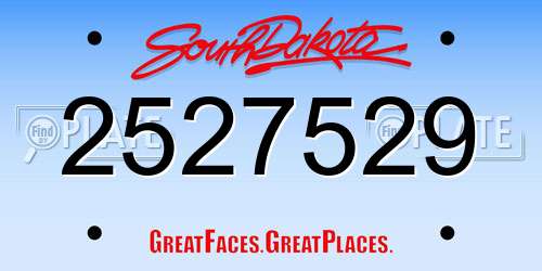 2527529 South Dakota License Plate