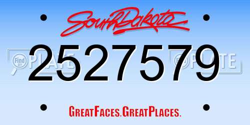 2527579 South Dakota License Plate