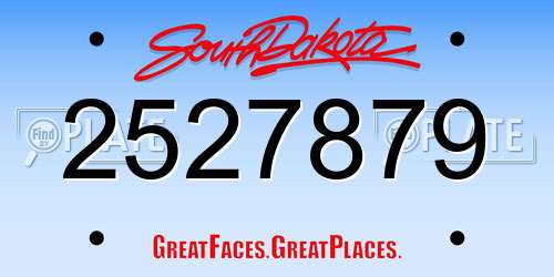 2527879 South Dakota License Plate