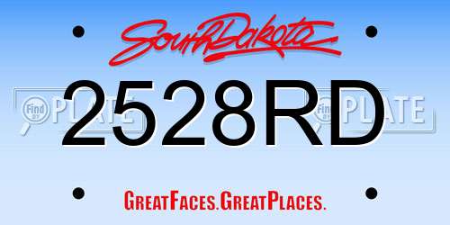 2528RD South Dakota License Plate