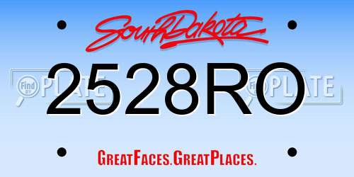 2528RO South Dakota License Plate